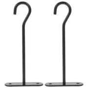 2 Sets Wrought Iron Hook Outdoor Plant Hooks for Hanging Baskets Ceiling