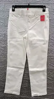 New Spanx Straight Leg Stretch Pull On Jeans White Size Large