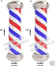 DECAL Barber Shop Poles 16"x4 1/2" each Hair Cut Care Vinyl Sign for Window