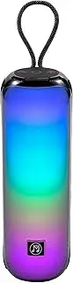 [MusicMan] Portable Bluetooth Speaker with RGB Disco Lights, FM Radio, USB and MicroSD Playback, 1800mAh Battery, Built-in Microphone & AUX Input - Wireless Party Speaker BT-X66
