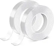 Nano Tape Double Sided 10M Total (2pcs of 5mx2cmx1mm)，Multipurpose Wall Tape Adhesive Strips Removable Mounting Tape, Reusable Strong Sticky Transparent Tape Gel for Poster Carpet Photo Décor