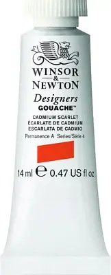 8840471 Designer Gouache - Cadmium Scarlet, 14 Ml Tube - Matte Opaque Gouache Pa