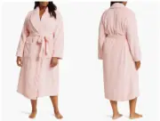 NORDSTROM Shawl Collar Plush Robe IN PINK ENGLISH MEDIUM NEW