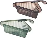 OKUMEYR Kitchen Triangle Drain Basket Sink Strainer 2 Pieces Hanging Drain Basket Kitchen Accessory Dish Brush Rack Sponge Holder Dish Cloth Holder Drainer Rack