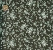 OOP! GREY/WHITE FLOWERS ON BLACK - 2 YDS 7" LONG