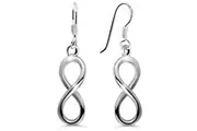 Solid 925 Sterling Silver Infinity French Hook Earrings
