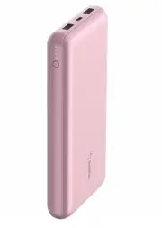 Belkin BoostCharge Power Bank - Pink - For Smartphone, iPhone - 20000 mAh - 3 x USB - Pink