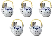 Set of 5, Weeping Flowers No. 8 Earthenware Bottle [5.9 x 5.6 x 5.6 inches (15 x 15 x 14.3 cm) 1380cc | Setomonohonpo, Made in China