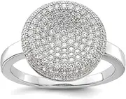 [JewelryWeb] 925 Sterling Silver and CZ Simulated Diamond Brilliant Embers Ring Band Style-Ring for Women
