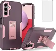 [Asuwish] Phone Case for Samsung Galaxy A14/M14 5G with Tempered Glass Screen Protector Cover and Slim Stand Hybrid Rugged Cell Mobile Accessories A 14 4G 14A 14M G5 Women Men Purple