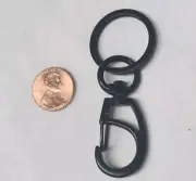 Lot 200 Black Metal Clasp Keychain Rings Crafts Lanyard Clips snap Hook Swivel