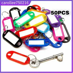 50pcs Key ID Tag Label Key Holder Luggage Name Label Card wi