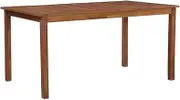 Patio Dining Table Rectangular Wood Outdoor Table Weather-Resistant Table with Umbrella Hole, Rectangle Patio Table Bistro Table for Lawn Backyard Garden, 150x90x74 cm Solid Acacia Wood