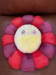 Takashi Murakami Rainbow Plush Cushion New Us Seller Pillow 16 X16 “ Red