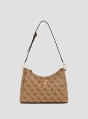 GUESS Women's Brown Logo Meridian Shoulder Bag