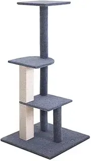 i.Pet Cat Tree Large Cats Tower Ultimate Scratching Post, 124cm Height Pet Scratcher Cardboard Posts Indoor Kittens Wooden Play House Towers and Trees Corner Toys with 3 Tiers