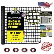 Durable 4' x 50' Black Temporary Garden Fencing: Safety Netting for Pets & Kids