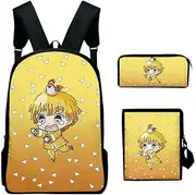 [OmobY] 3 Pcs/Set Demons Slayers School Bag Anime Chirstmas Satchel Students Casual Backpack with Pencil Bag Messenger Bag