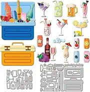 GLOBLELAND Liquor Cup Cutting Dies Metal Beer Bottle Die Cuts Fruit Drinks Cutting Embossing Templates for Scrapbooking Crafts Paper Cards Making