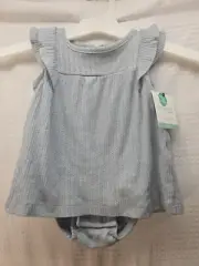 Little Planet Dress Girls Size 6 Months Blue Sleeveless One Piece 100% Cotton
