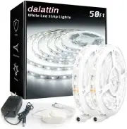 White LED Strip Lights 50Ft Dimmable Bright 12V Led Light Strip 6500K D