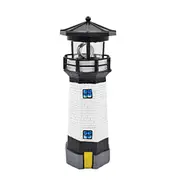 Solar Lighthouse with Rotating Beacon LED Garden Lighthouse Decoration