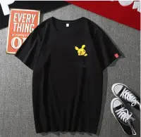 在飛比找Yahoo!奇摩拍賣優惠-寶可夢 皮卡丘 圓領Tshirt 短袖T恤 棉質T 情侶裝 