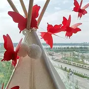 Party Decoration Banner 1 Pcs 3 Meters Paper Pull Flowers Garland String Banner Wedding Birthday Party Decoration Photo Prop Customize Garland Crafts Wedding Disco Bachelorette Party Decor (Color : 3