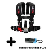 Black 3 in 5 point Harness & Bypass Plug for Polaris RZR 900 Ace Ranger XP 1000