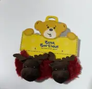 Build A Bear Moose Red Slippers New On Card