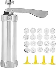 NDNCZDHC Spritz Cookie Press Kit for DIY Biscuit, Aluminum Alloy Cookies Press Maker Set with 20 Cookie Discs and 4 Nozzles
