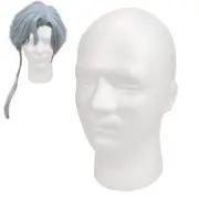 Male Wig Hair Glasses Head Display Styrofoam Mannequin Manikin Head Model Foam