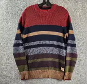 Scotch & Soda Relaxed Fit Wool Striped Sweater Men's S Multi Pullover Style L/S