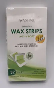 32 Avashine Wax Strips For Arms, Legs, Underarm Hair, Eyebrow, Bikini, And more