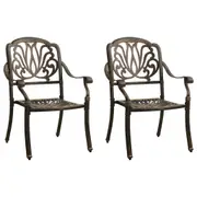 Garden Chairs 2 pcs Cast Aluminium Bronze vidaXL