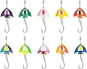 SANTUO 10Pcs Fishing Lures Spinner Hard Bait with Storage Box UV-Active and Self-Luminou Blinker Single Hook Trout Bait Set for Freshwater Saltwater Fishing