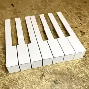 One Octave ABCDEFG German Piano Keytops w/Fronts, 50mm Head, Gloss White