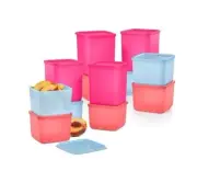 Tupperware Bright Square Containers Refrigerator Storage Classic 24 Pc Set