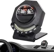 Car Compass - Car Navigation Compass, Marine Compass | High Precision Foldable Steering Guide with Inclinometer, 180° Adjustable Dashboard Compass for Batea