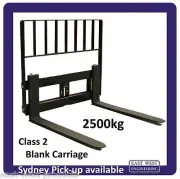 Class 2 PALLET FORK Carriage (blank) with LOADGUARD, WLL 2500kg, Fully Certified