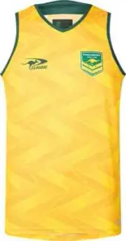 Australian Kangaroos 2025 NRL Mens Yellow Training Singlet Sizes S-7XL BNWT