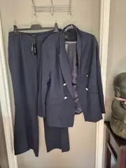 City Chic Small Navy Pant Suit Plus Size 16