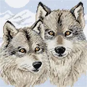 Needlepoint Kit "Wolves" Cross stitch kit with Printed Tapestry Canvas
