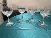 Set Of 4 SCHOTT-ZWIESEL CRYSTAL VOLTERRA PATTERN WINE GLASS 6"TALL 2 7/8 top