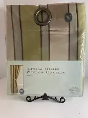 Imperial Striped Window Curtain Chocolate/Taupe 96” World Market