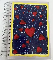 10x A5 Spiral Notebook Lined Paper 240 Pages Hard Cover Hearts 3cm coil Bulk