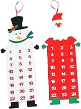 Ipetboom 2pcs Christmas Felt Calendar Hanging Wall for DIY Festive Decoration Charming Advent Calendar for Home Door Porch