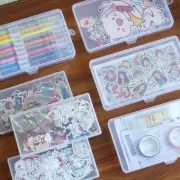 1PC Plastic Storage Stickers Box Clear Organizer Art Tool Case Craft