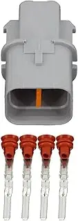 Xiaojiang Store 4 Pin Automotive Harness Connector Waterproof Connector Plug Socket Connector DJ7043B-2.2-11 with Terminal (Size : 5 Sets)