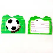 10Pcs Invitation Card Soccer Tableware Party Supplies Football Birthday Decoration